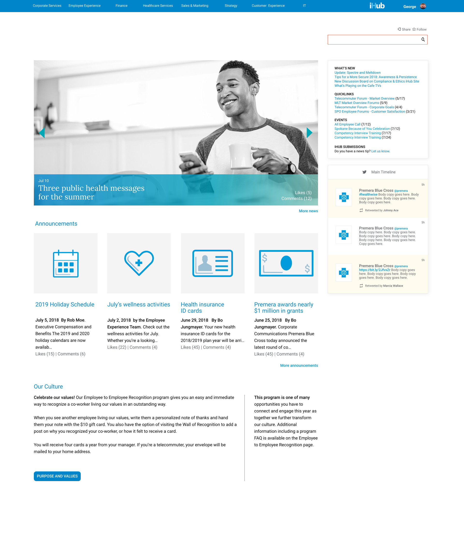 Sharepoint Website User-Interface Homepage